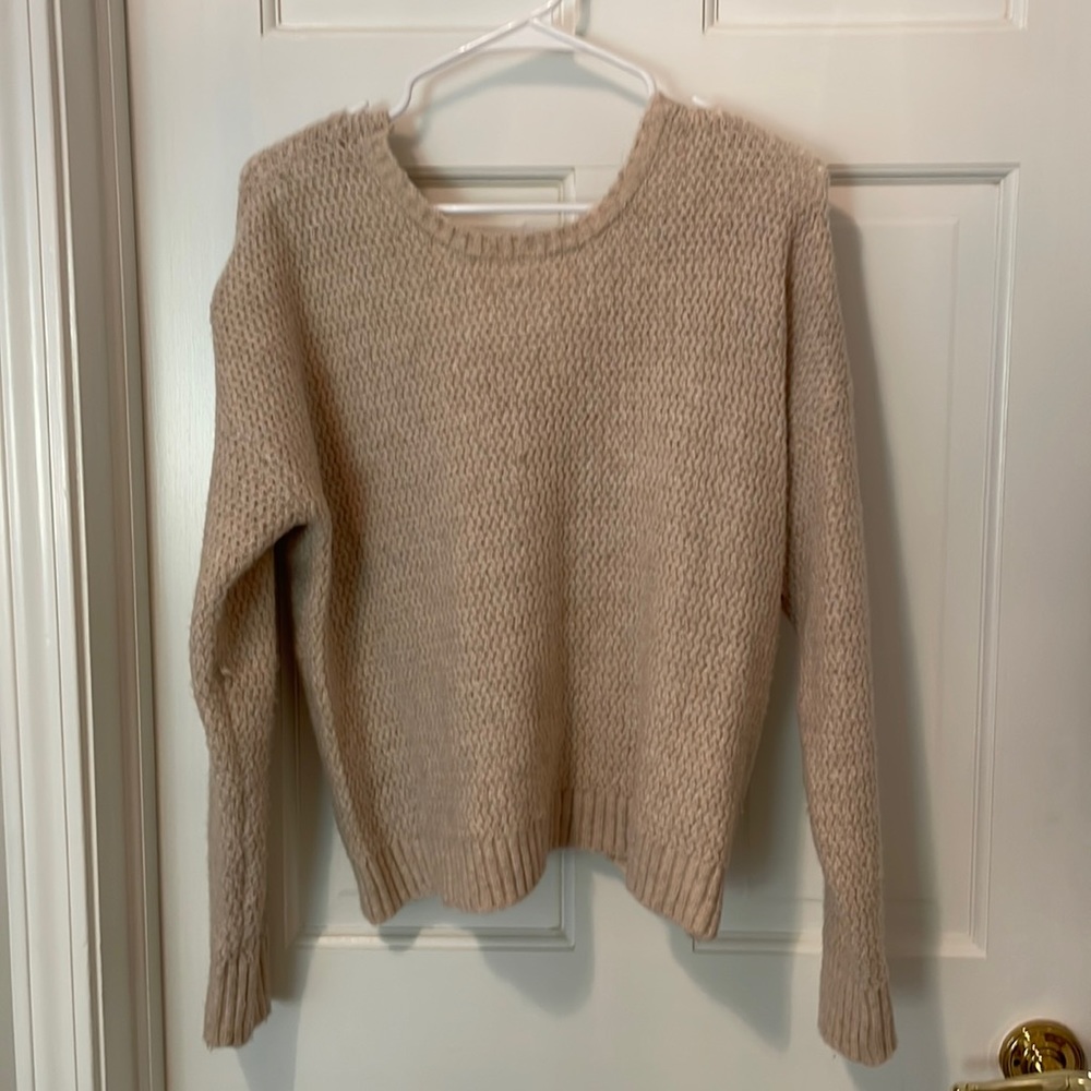 Cream Knit Sweater with cute back